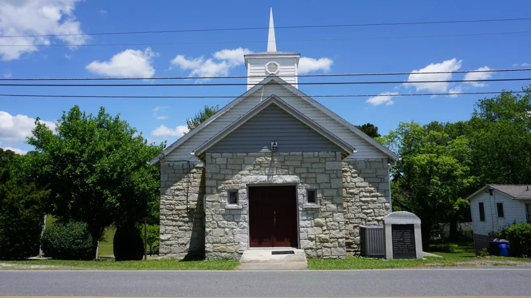 The House of God Church is made from granite. Mount Airy is home to the world's largest open-faced granite quarry.