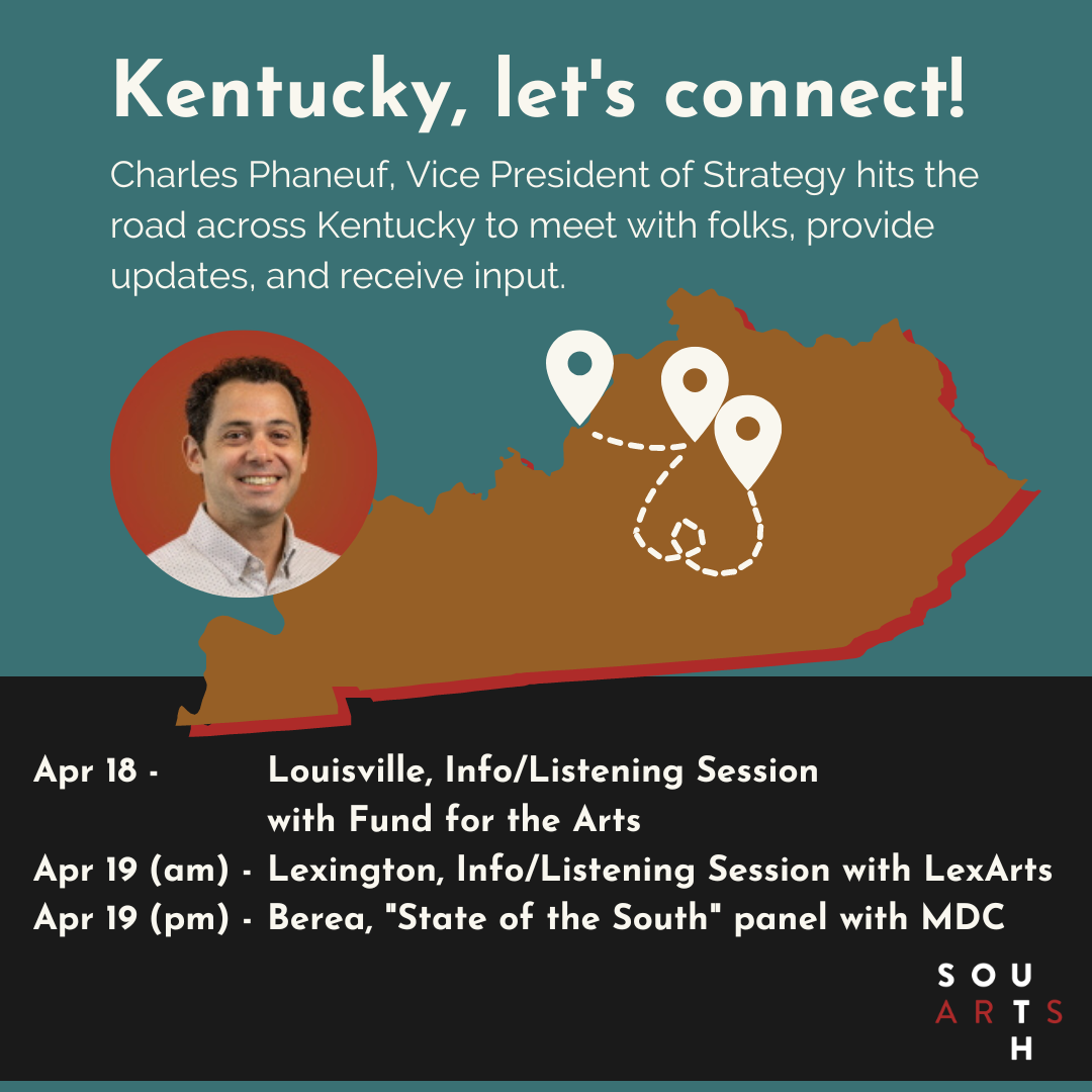 Map showing events in Louisville, Lexington, and Berea Kentucky