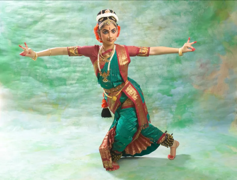 Ranjani Murthy posing in traditional clothing