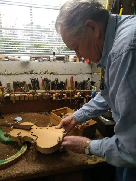 Jim Humble working in his shop