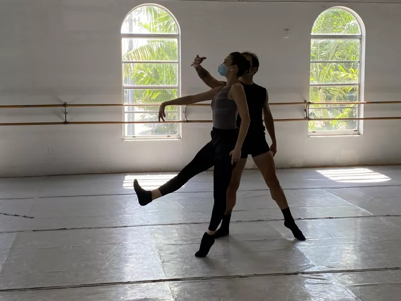DDTM Dancers Mayrel Martinez & Maikel Hernandez rehearsing "Castles in the Air" by Yanis Eric Pikieris - commissioned for virtual premiere.