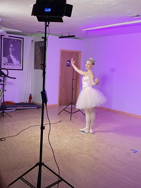 DDTM Dancer Selah Jane Oliver filming for PBS South Florida's "Kid Vision Dance Time", an educational outreach initiative, and new relationship DDTM formed during the pandemic in collaboration with PAN, Performing Arts Network.