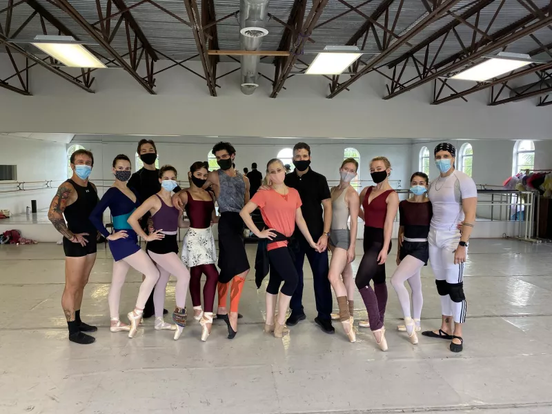 A portion of the company (dancers and Artistic Directors Jennifer Kronenberg & Carlos Guerra) called back to rehearsals to produce DDTM@Home content.