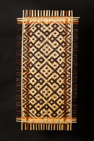 Cherokee Art – “Friendship” – Rivercane mat – 15 in. x 28 in.