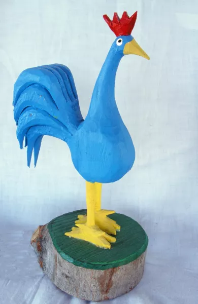 Bright Blue Rooster