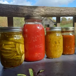Food and preserves in mason jars